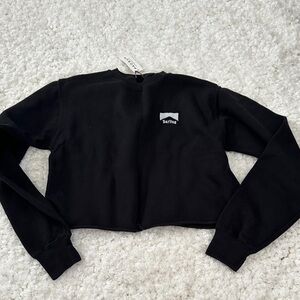 Brandy Melville Black Cropped Sweatshirt